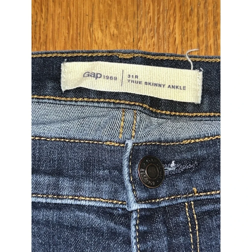 Gap 1969‎ Women 12/31R Dark Blue Denim Dark Wash True Skinny Ankle Midraise Jean